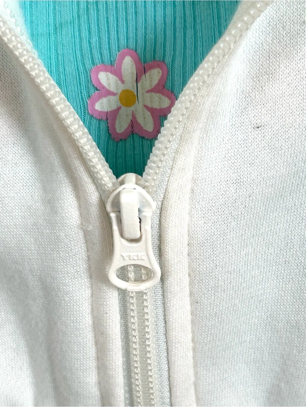 Girls Classic Cream Zip Hoodie - XS/4